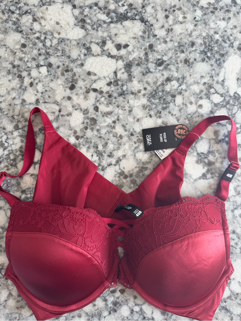 torrid Lace-Trim Molded Bra in Deep Wine